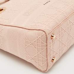 Dior Pink Embroidered Canvas Medium Lady D-Lite Tote