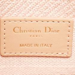 Dior Pink Embroidered Canvas Medium Lady D-Lite Tote