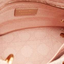 Dior Pink Embroidered Canvas Medium Lady D-Lite Tote