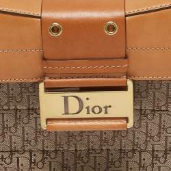 Pre Owned Dior Tan/Beige Diorissiomo Canvas Street Chic Columbus Avenue Shoulder Bag