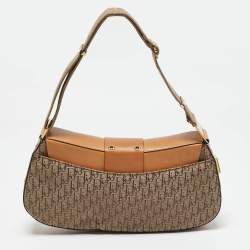 Pre Owned Dior Tan/Beige Diorissiomo Canvas Street Chic Columbus Avenue Shoulder Bag