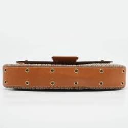 Pre Owned Dior Tan/Beige Diorissiomo Canvas Street Chic Columbus Avenue Shoulder Bag