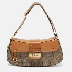 Pre Owned Dior Tan/Beige Diorissiomo Canvas Street Chic Columbus Avenue Shoulder Bag