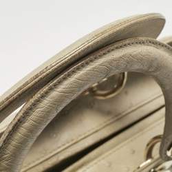 Dior Light Beige Ostrich Large Lady Dior Tote