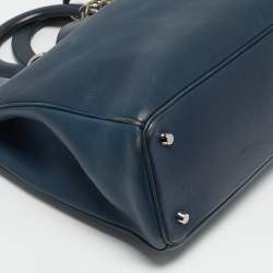 Pre Owned Dior Navy Blue Leather Large Diorissimo Shopper Tote