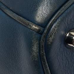 Pre Owned Dior Navy Blue Leather Large Diorissimo Shopper Tote