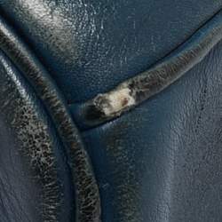 Pre Owned Dior Navy Blue Leather Large Diorissimo Shopper Tote