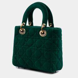 Dior Green Small Velvet Cannage My ABCDior Lady Dior
