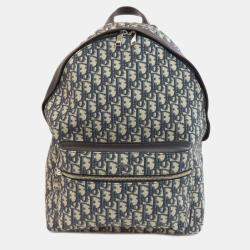 Dior Blue Canvas Trotter Pattern Backpack