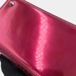 Dior Metallic Pink Patent Leather Medium Lady Dior Microcannage Handbag