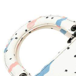 Dior White Multicolor Canvas Lady D-Lite Medium Shoulder Bag