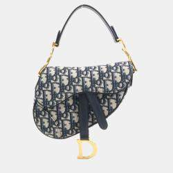 Dior Navy Canvas Saddle Bag