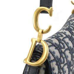 Dior Navy Canvas Saddle Bag