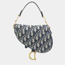 Dior Navy Canvas Saddle Bag