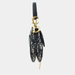 Dior Navy Canvas Saddle Bag