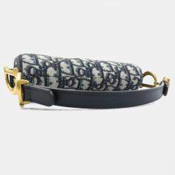 Dior Navy Canvas Saddle Bag