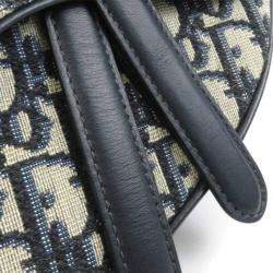 Dior Navy Canvas Saddle Bag