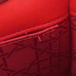 Dior Red Lambskin Lady Dior Shoulder Bag