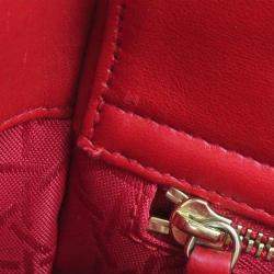 Dior Red Lambskin Lady Dior Shoulder Bag