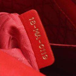 Dior Red Lambskin Lady Dior Shoulder Bag