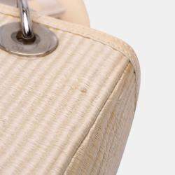 Dior Beige Pink Medium Raffia Lady Dior