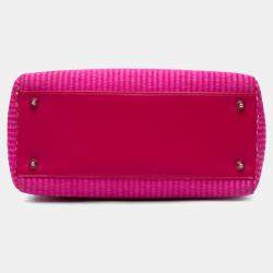 Dior Beige Pink Medium Raffia Lady Dior