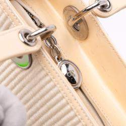 Dior Beige Pink Medium Raffia Lady Dior