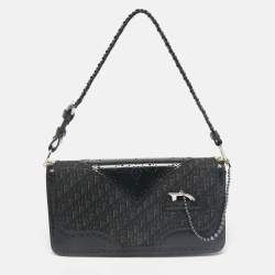 Dior Black Diorissimo Canvas D'Trick Shoulder Bag
