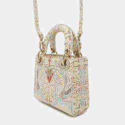 Dior Multicolor Leather Lady Dior Micro Top Handle Bag