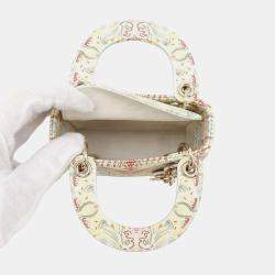 Dior Multicolor Leather Lady Dior Micro Top Handle Bag