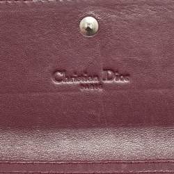 Dior Burgundy Oblique Patent Leather Wallet On Chain