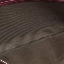 Dior Burgundy Oblique Patent Leather Wallet On Chain