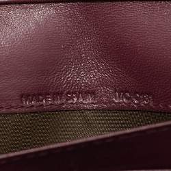 Dior Burgundy Oblique Patent Leather Wallet On Chain
