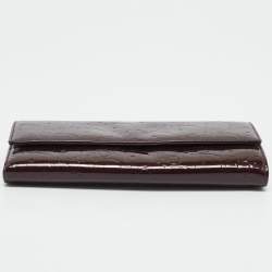 Dior Burgundy Oblique Patent Leather Wallet On Chain