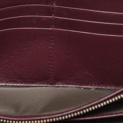 Dior Burgundy Oblique Patent Leather Wallet On Chain