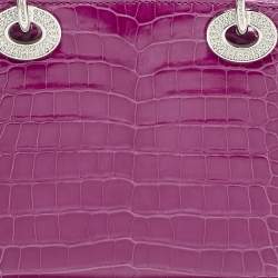 Dior Pink Alligator Swarovski Crystal Mini Lady Dior Tote