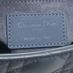 Dior Blue Ultramatte Cannage Leather Small Lady Dior Tote