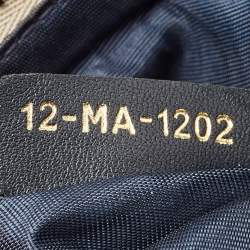 Pre Owned Dior Navy Blue/Beige Oblique Canvas Saddle Chain Pouch