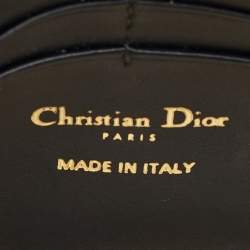 Pre Owned Dior Navy Blue/Beige Oblique Canvas Saddle Chain Pouch