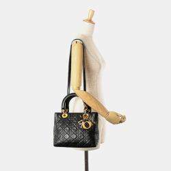 Dior Black Medium Lambskin Cannage Lady Dior