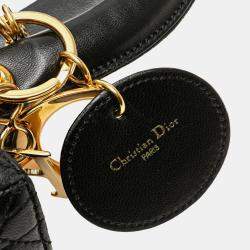 Dior Black Medium Lambskin Cannage Lady Dior