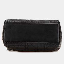 Dior Black Medium Lambskin Cannage Lady Dior