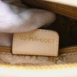 Christian Dior Beige Lambskin Lady Dior Cannage Large Handbag