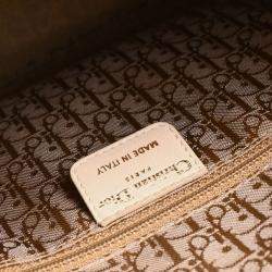 Christian Dior Beige Lambskin Lady Dior Cannage Large Handbag