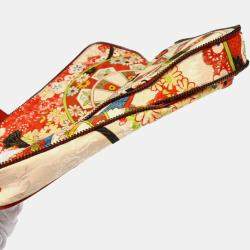 Christian Dior Multicolor Silk Embroidered Saddle Clutch