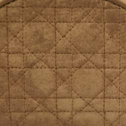 Dior Beige Cannage Fabric Zip Around Coin Purse