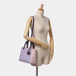 Dior Purple Medium Lambskin Cannage Lady Dior
