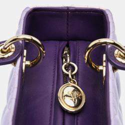 Dior Purple Medium Lambskin Cannage Lady Dior
