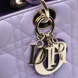 Dior Purple Medium Lambskin Cannage Lady Dior