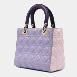 Dior Purple Medium Lambskin Cannage Lady Dior